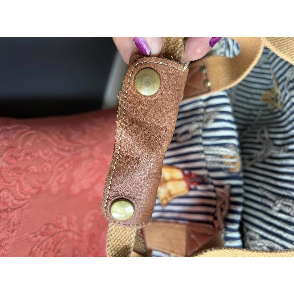 Nautical Patterned Canvas Weekender /Duffle Bag W… - image 4